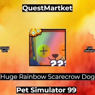 Huge Rainbow Scarecrow Dog