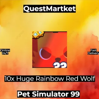 10x Huge Rainbow Red Wolf