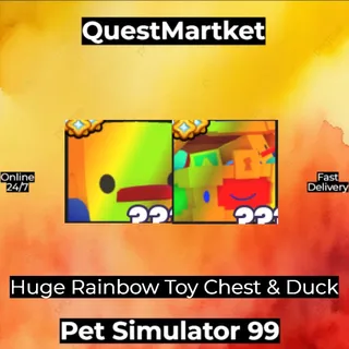 Huge Rainbow Toy Duck & Chest Mimic