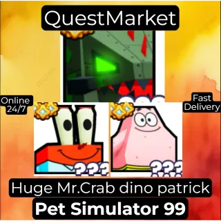 Huge Patrick Mr.Krabs Dino