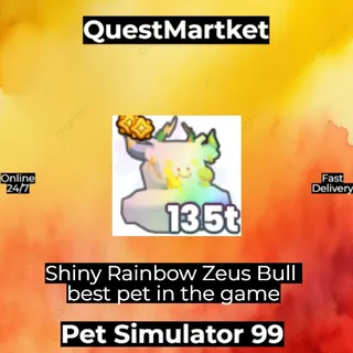 Shiny Rainbow Zeus Bull best pet in the game