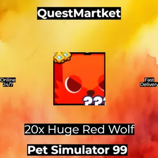 20x Huge Red Wolf