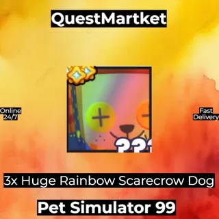 3x Huge Rainbow Scarecrow Dog