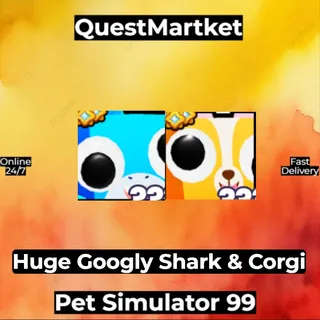 Huge Googly Shark & Corgi