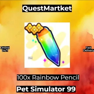 100x Rainbow Pencil