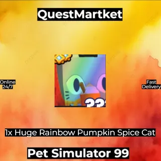 Huge Rainbow Pumpkin Spice Cat