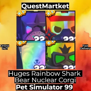 Huge Rainbow Shark Bear Nuclear Corgi