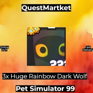 3x Huge Rainbow Dark Fox