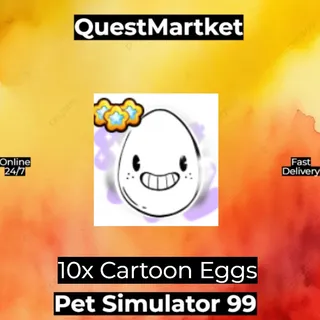 10x Cartoon Eggs