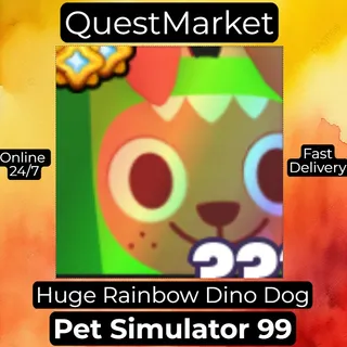 Huge Rainbow Dino Dog