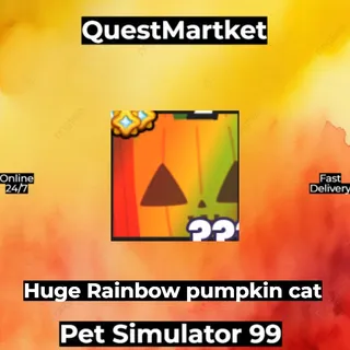 Huge Rainbow Pumpkin cat