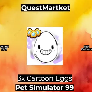 3x Cartoon Eggs