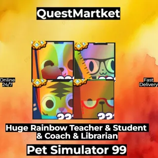 Huge Rainbow Teacher Student Coach Librarian