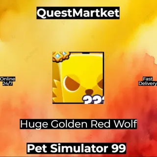 1x Huge Golden Red Wolf