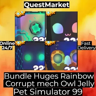 Huges Rainbow Corrupt Mech OWl Jelly