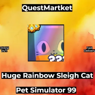 Huge Rainbow Sleigh Cat