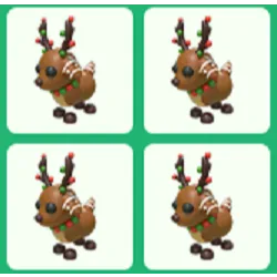 4x Gingerbread Reindeer
